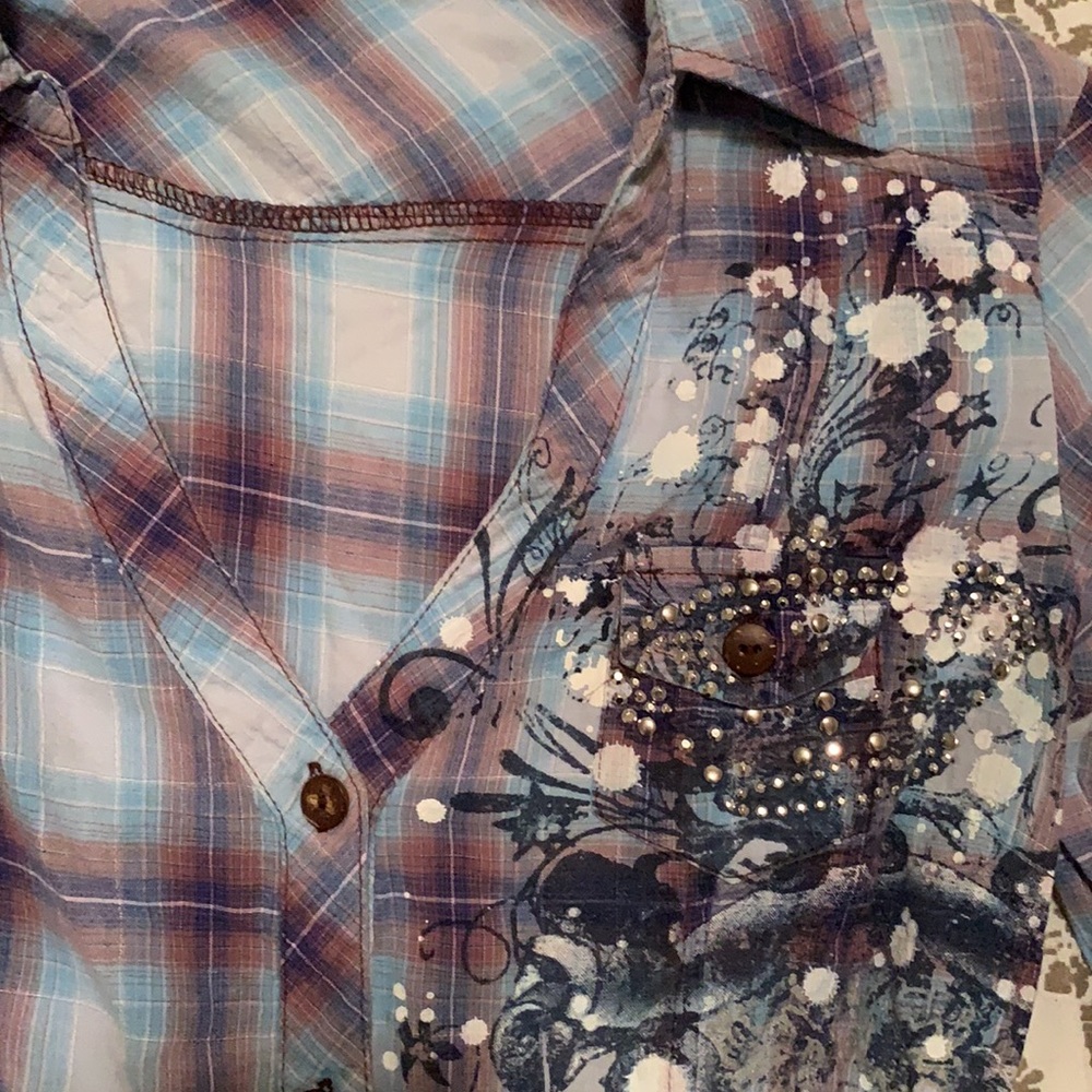Blue Patterned Flannel - Picture 3 of 4